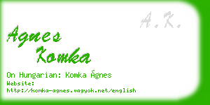 agnes komka business card